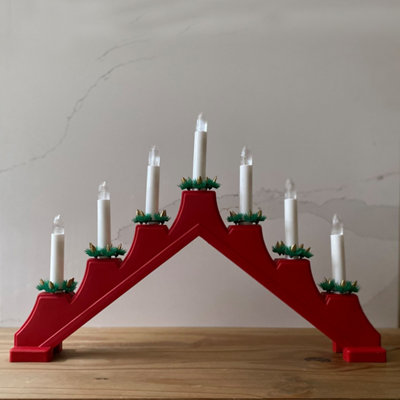 Traditional Red Christmas Candle Bridge