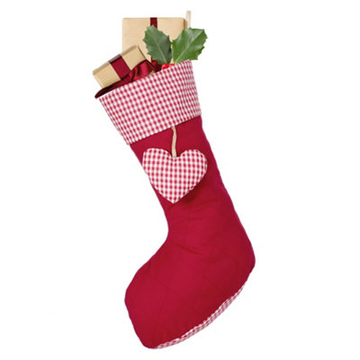 Traditional Red Gingham Xmas Gift Decoration Christmas Stocking
