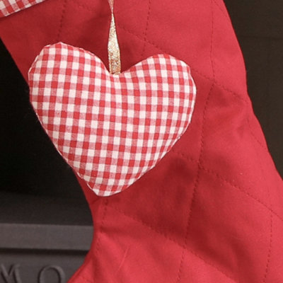 Traditional Red Gingham Xmas Gift Decoration Christmas Stocking - 4