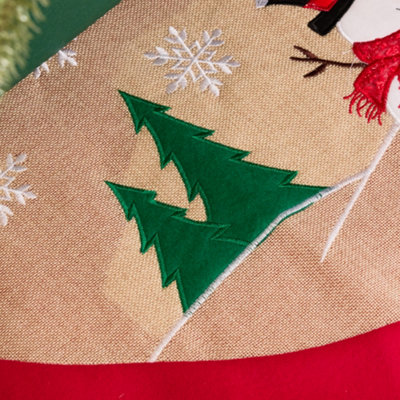 Traditional Red Snowman Xmas Christmas Decoration Tree Skirt - 4
