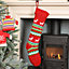 Traditional Reindeer Xmas Gift Decoration Christmas Stocking