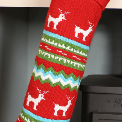 Traditional Reindeer Xmas Gift Decoration Christmas Stocking - 3
