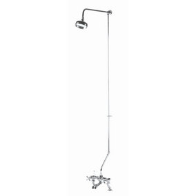 Traditional Rigid Riser Kit with Swivel Spout (for use with Bath Shower Mixer, Not included) - Chrome - Balterley