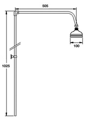 Traditional Rigid Riser Shower Kit with Swivel Spout - Chrome - Balterley - 3