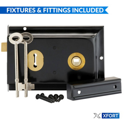 Traditional Rimlock, Surface Mounted Rim Sashlock with in-Built Latch ...