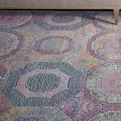Traditional Rug, Stain-Resistant Muli Rug, Anti-Shed Geometric Rug for Bedroom, Living Room & Dining Room-122cm X 183cm