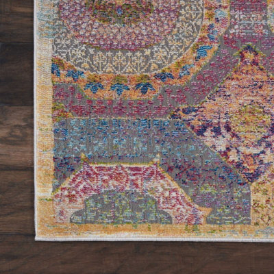 Traditional Rug, Stain-Resistant Muli Rug, Anti-Shed Geometric Rug for Bedroom, Living Room & Dining Room-122cm X 183cm