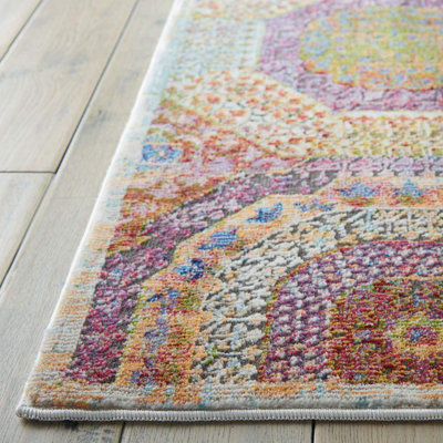 Traditional Rug, Stain-Resistant Muli Rug, Anti-Shed Geometric Rug for Bedroom, Living Room & Dining Room-122cm X 183cm