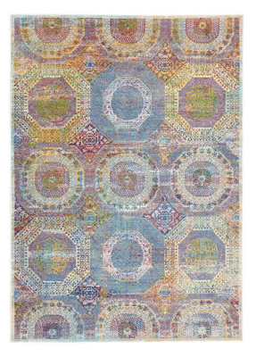 Traditional Rug, Stain-Resistant Muli Rug, Anti-Shed Geometric Rug for Bedroom, Living Room & Dining Room-160cm X 229cm