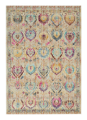 Traditional Rug, Stain-Resistant Persian Rug, Floral Rug, Luxurious Rug for Bedroom, & Dining Room-115cm (Circle)