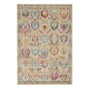 Traditional Rug, Stain-Resistant Persian Rug, Floral Rug, Luxurious Rug for Bedroom, & Dining Room-115cm (Circle)