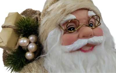Traditional Rustic Father Christmas Figure 30cm Nordic Standing Santa