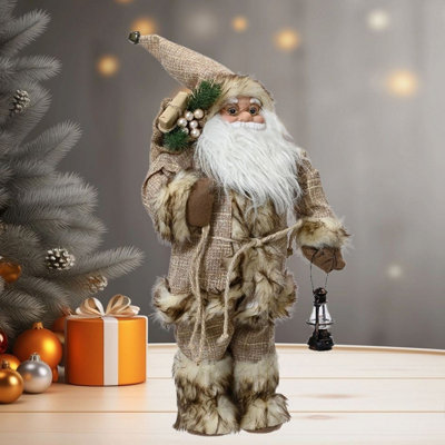 Traditional Rustic Father Christmas Figure 45cm Nordic Standing Santa