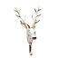 Traditional Silver Brushed Nickel Stag Bust Wall Hook