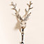 Traditional Silver Brushed Nickel Stag Bust Wall Hook