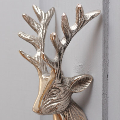 Traditional Silver Stag Coat Peg Hanger Wall Hook - 4