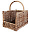 Traditional Small Rattan Open Ended Fireside Logs Storage, Firewood Storage Basket