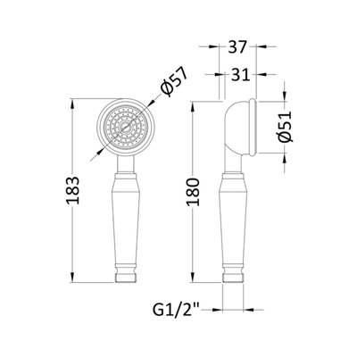 Traditional Small Shower Handset - Chrome