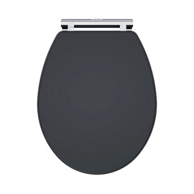 Traditional Soft Close, Top Fix Wooden Toilet Seat (Suitable for Kinston Balterley Toilets) - Soft Black