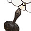 Traditional Stained Glass 12" Tiffany Lamp with Multiple Amber Circular Beads
