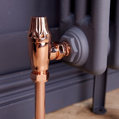 Traditional Style Angled Thermostatic Radiator Valve & Lockshield ...