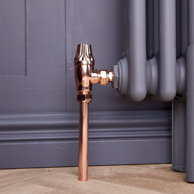 Traditional Style Angled Thermostatic Radiator Valve & Lockshield ...