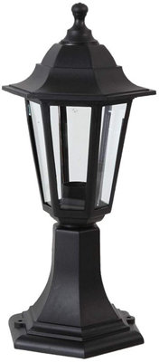 Traditional Style IP44 Rated Black Outdoor Garden Post Top Lantern Light, E27 Fitting