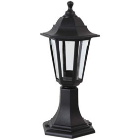 Traditional Style IP44 Rated Black Outdoor Garden Post Top Lantern Light, E27 Fitting