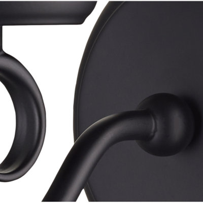 Traditional Style Matt Black Wall Light Fitting with Scroll Arm and ...