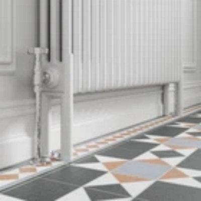 Traditional Style Radiator Leg Supports Triple Bar Vertical Rad White ...