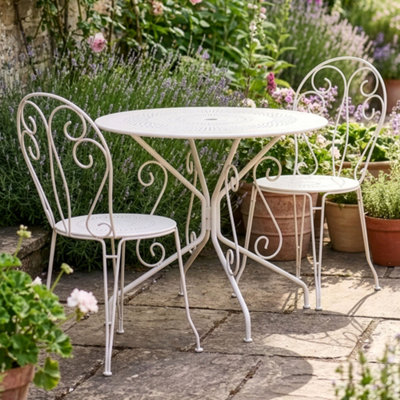 Traditional Style Two Person Indoor Outdoor Garden Iron Bistro Table ...