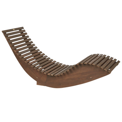 Traditional Sun Lounger Wood Blue BRESCIA - 5