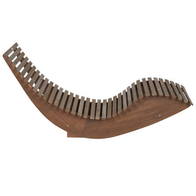 Traditional Sun Lounger Wood Blue BRESCIA - 8