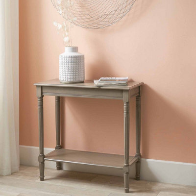 Traditional Taupe Wood Console Table