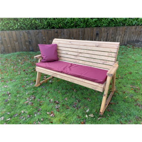 Traditional Three Seater Rocker With 1 x Winchester Cushion Burgundy, 1 x Scatter Cushion Burgundy & 1 x Fitted Cover