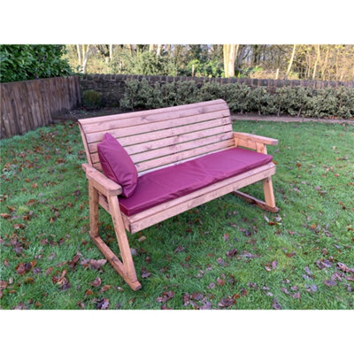 Traditional Three Seater Rocker With 1 x Winchester Cushion Burgundy, 1 x Scatter Cushion Burgundy & 1 x Fitted Cover