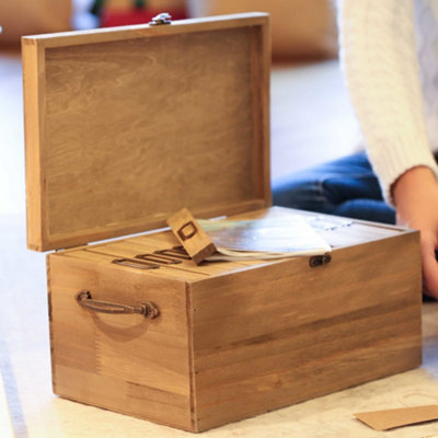 Traditional "Treasured Memories" Photo Box Storage Box