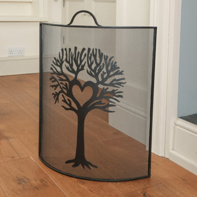 Traditional Tree Fireguard with Black Coal Bucket with Shovel