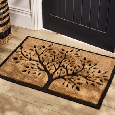 Traditional Tree of Life Natural Home Décor Coir Doormat 90cm x 60cm