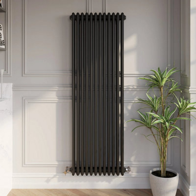 Traditional Vertical Colosseum Triple Bar Column Radiator Black 1600x560mm