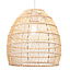 Traditional Vintage Spiral Cage Design Natural Brown Rattan Ceiling Lamp Shade