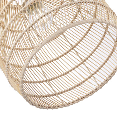 Traditional Vintage Spiral Cage Design Natural Brown Rattan Ceiling ...