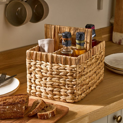 Image result for Traditional Water Hyacinth Indoor Compartment Storage Basket