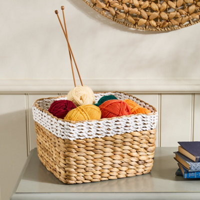 Traditional Water Hyacinth Indoor Home Décor Storage Basket