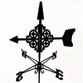 Traditional Weathervane Arrow - Steel - L39 x W41 x H83 cm - Black