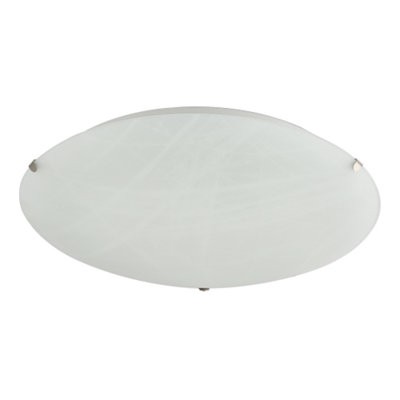 Traditional White Alabaster Circular Glass IP20 Flush Ceiling Light Fitting DIY at B&Q