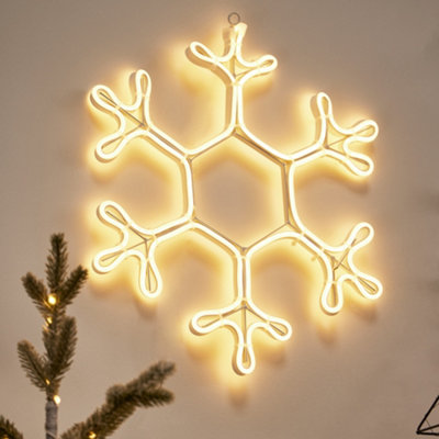 Traditional White Snowflake Neon LED Christmas Decoration Light