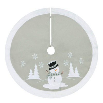 Traditional White Snowman Xmas Christmas Decoration Tree Skirt