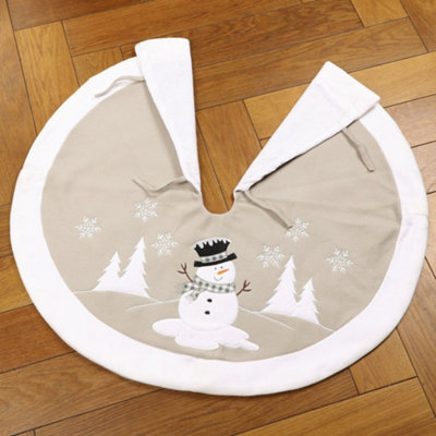 Traditional White Snowman Xmas Christmas Decoration Tree Skirt - 4
