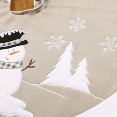 Traditional White Snowman Xmas Christmas Decoration Tree Skirt - 5